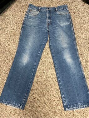 Vintage 80s brittana Classic Straight-Leg Jeans in Faded Blue